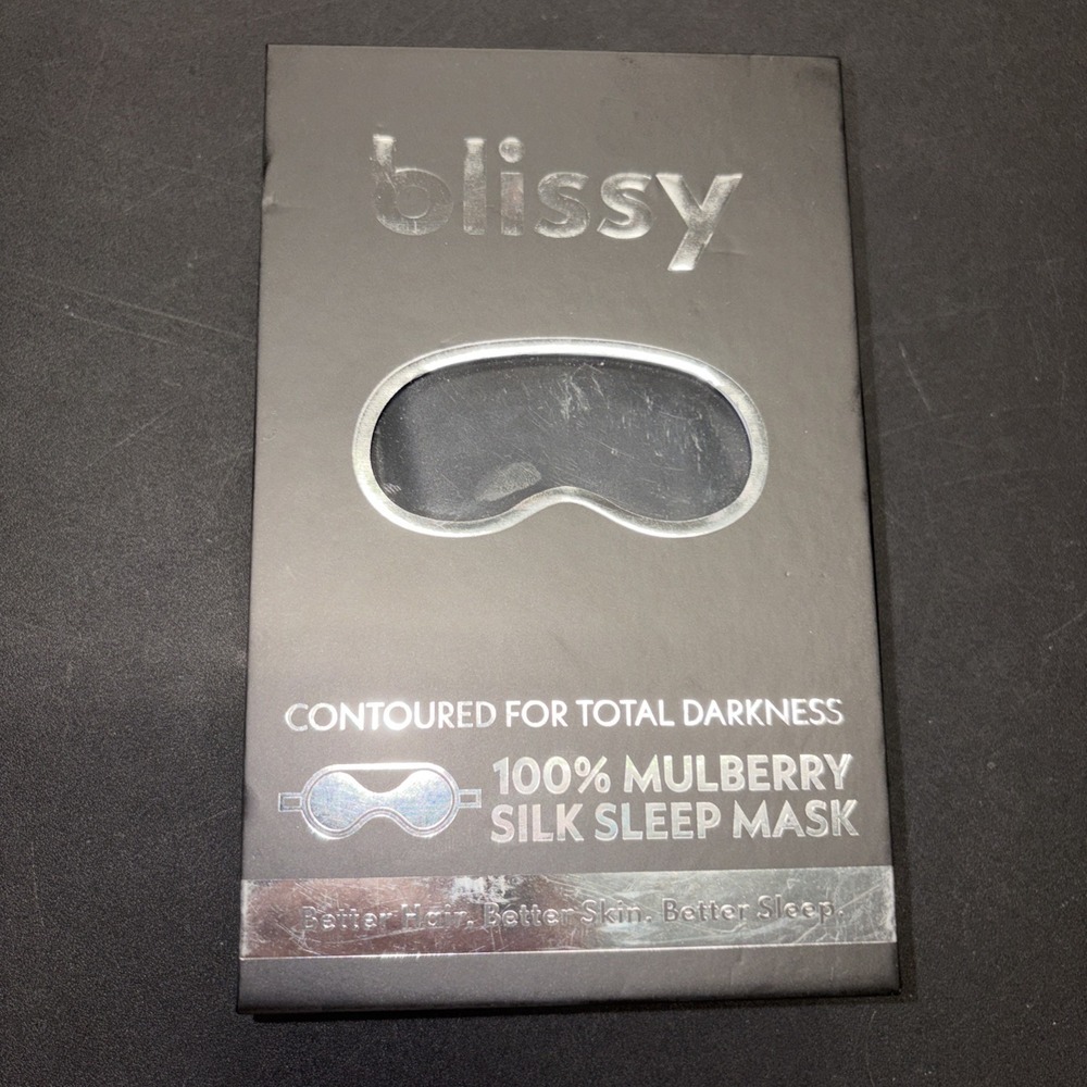 Blissy 100% Mulberry Silk Single Sleep Mask Eye Mask, Black